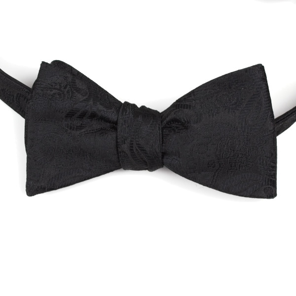 Fliege aus Seide in schwarz mit einggewebtem Muster