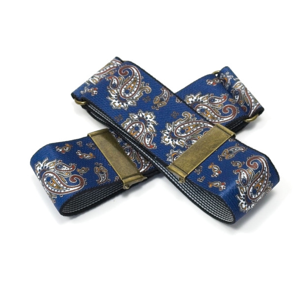 Ärmelhalter in blau mit Paisley-Muster