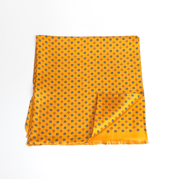 Seidenschal Herren orange fein gemustert