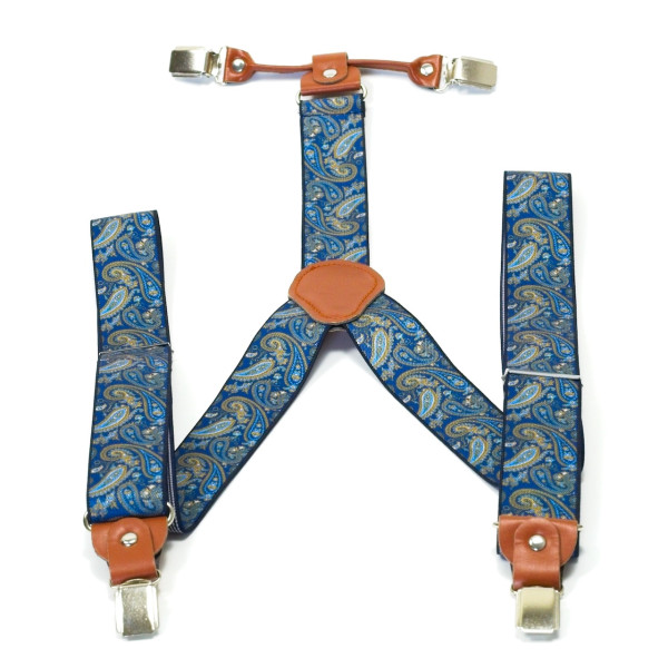 Hosenträger in blau mit Paisley Muster